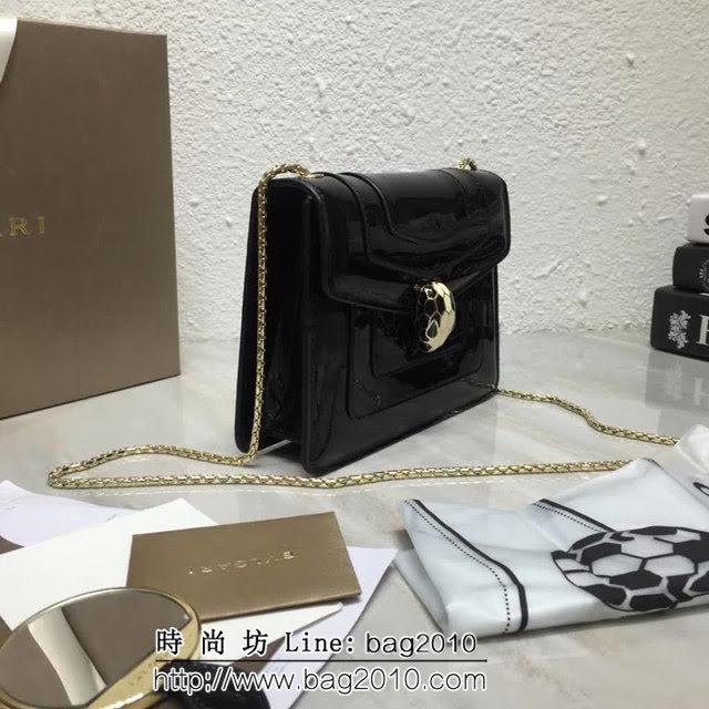 BVLGARI寶格麗 漆皮系列 小號 時尚 鏈條單肩斜挎包 34559 FYD1371